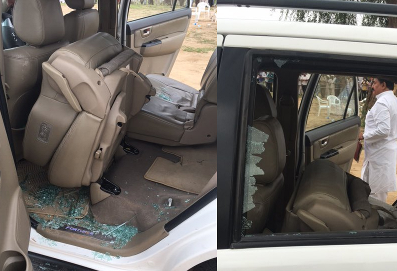 குஜராத்தில் காங்கிரஸ் துணைத் தலைவர் ராகுல் காந்தி கார் மீது தாக்குதல்