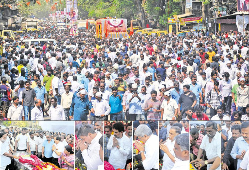 தாராவி சிவசேனா தலைவர் முத்துராமலிங்கம் உடல் தகனம்