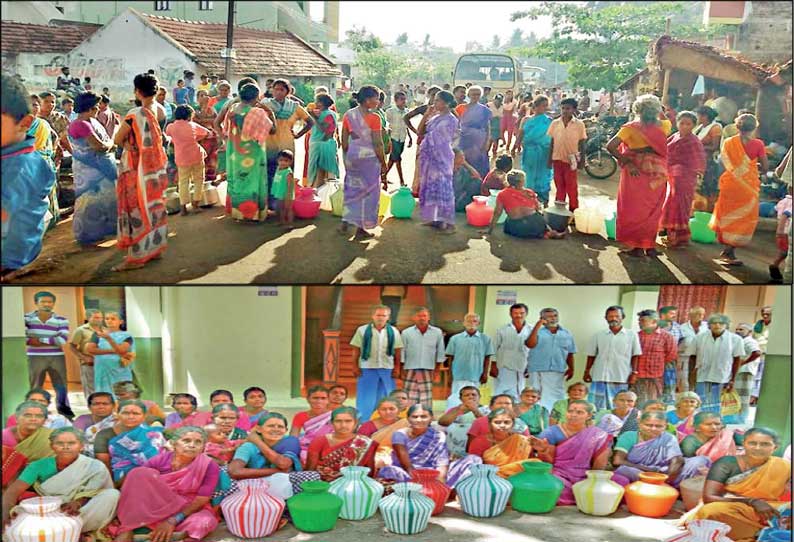 செந்துறை, குடிநீர் கேட்டு சாலைமறியல்-முற்றுகை