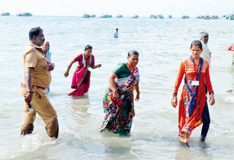 தனுஷ்கோடியில் கடல் நீர்மட்டம் உயர்ந்தது