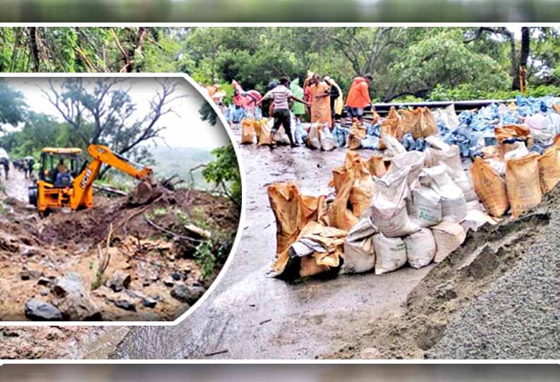 கூடலூர்-குமுளி மலைப்பாதையில் மீண்டும் மண்சரிவு