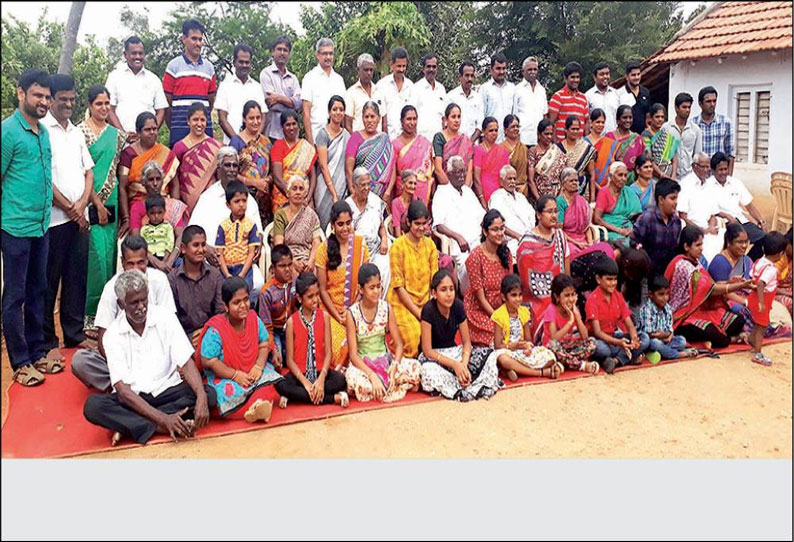 பல்லடம் அருகே ஒரே குடும்பத்தை சேர்ந்த 5 தலைமுறையினர் சந்திப்பு: பிளாஸ்டிக்கை பயன்படுத்த மாட்டோம் என உறுதிமொழி ஏற்பு