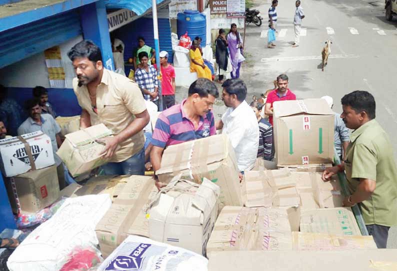 மழை, வெள்ளத்தால் பாதித்த வயநாடு மாவட்டத்துக்கு அத்தியாவசிய பொருட்கள் அனுப்பி வைப்பு