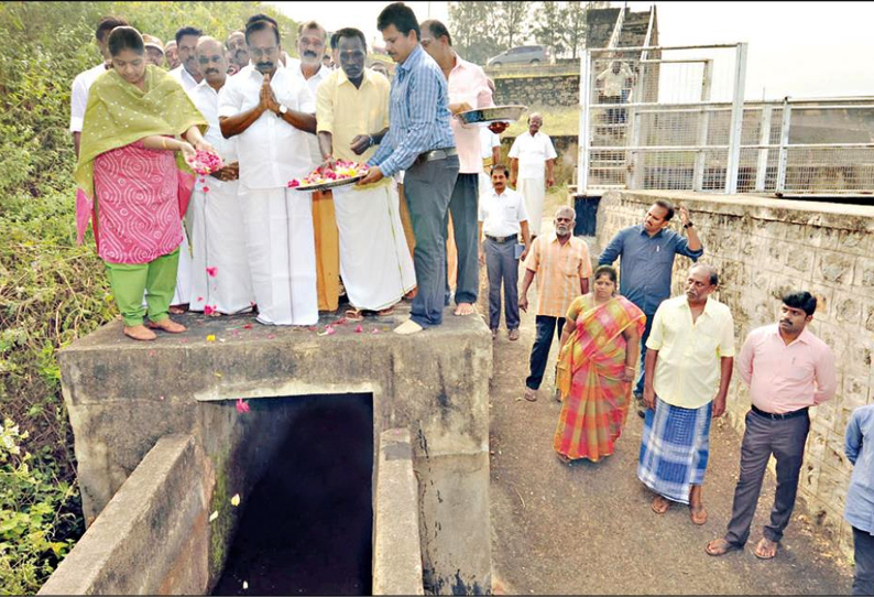 ராயப்பன்பட்டி சண்முகாநதி அணையில் தண்ணீர் திறப்பு - கலெக்டர் பல்லவி பல்தேவ் பங்கேற்பு