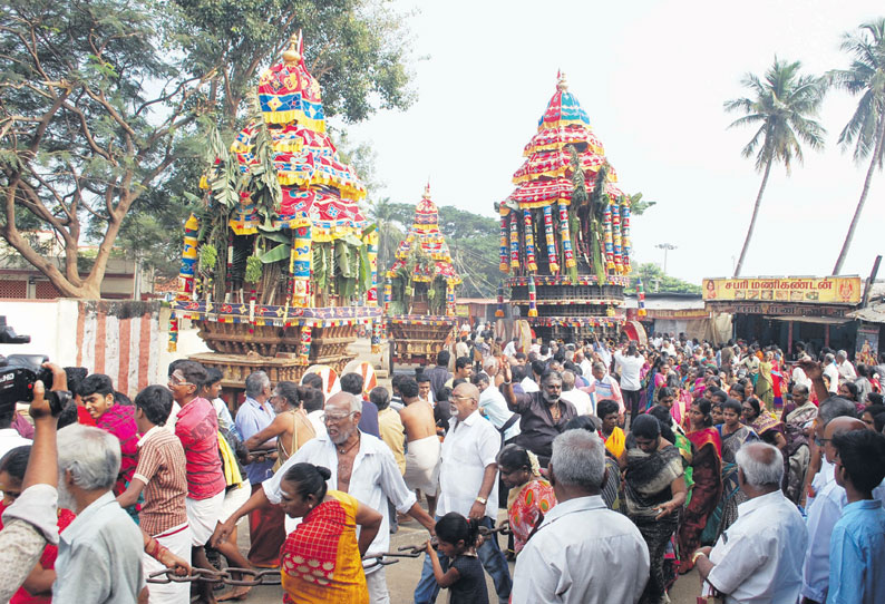 குற்றாலநாத சுவாமி கோவிலில் திருவாதிரை திருவிழா தேரோட்டம்