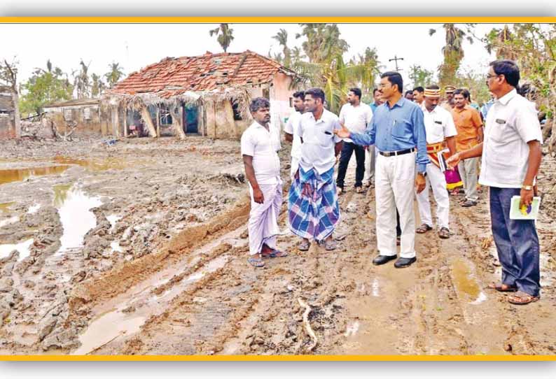 புஷ்பவனத்தில் கடல் சேறு அகற்றும் பணி - கலெக்டர் சுரேஷ்குமார் ஆய்வு