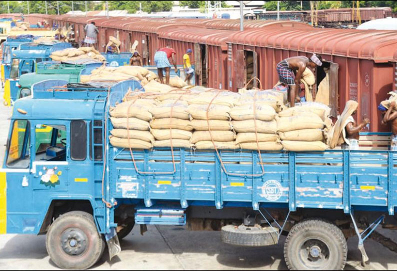 தெலுங்கானா மாநிலத்தில் இருந்து ரெயில் மூலம் 2,500 டன் அரிசி ஈரோட்டுக்கு வந்தது