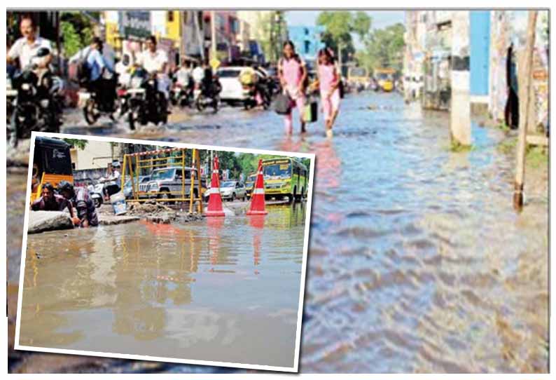 குழாயில் கழிவுநீர், சாலையில் குடிநீர் மாநகராட்சியின் அவலம்