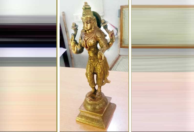 கண்ணமங்கலம் பகுதியில் பதுக்கி வைத்திருந்த ரூ.2 கோடி மதிப்புள்ள ஐம்பொன் சிலை மீட்பு 4 பேர் கைது; 2 பேருக்கு வலைவீச்சு