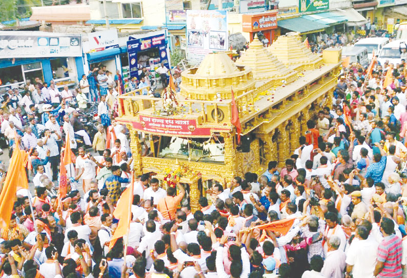 குமரி மாவட்டம் வந்த ராமராஜ்ய ரதயாத்திரைக்கு வரவேற்பு