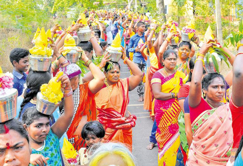 பங்குனி உத்திரத்தை முன்னிட்டு 308 பெண்கள் பால்குட ஊர்வலம்