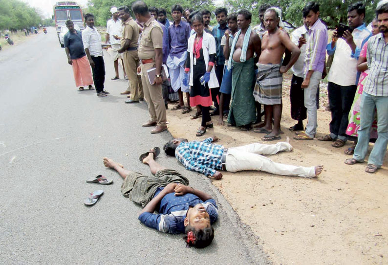 ஆலங்குளம் அருகே விபத்து: டிப்ளமோ என்ஜினீயர் உள்பட 2 பேர் பலி மோட்டார் சைக்கிள் மீது வாகனம் மோதியது