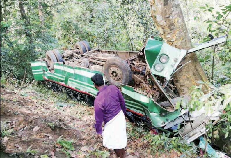 கூடலூர் அருகே: அரசு பஸ் கவிழ்ந்து 46 பயணிகள் படுகாயம்