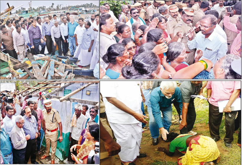 கஜா புயலால் பாதிக்கப்பட்ட தஞ்சை மாவட்டத்தில் மத்திய குழுவினர் ஆய்வு - வாழ்வாதாரத்தை இழந்து நிற்பதாக தென்னை விவசாயிகள் கதறல்