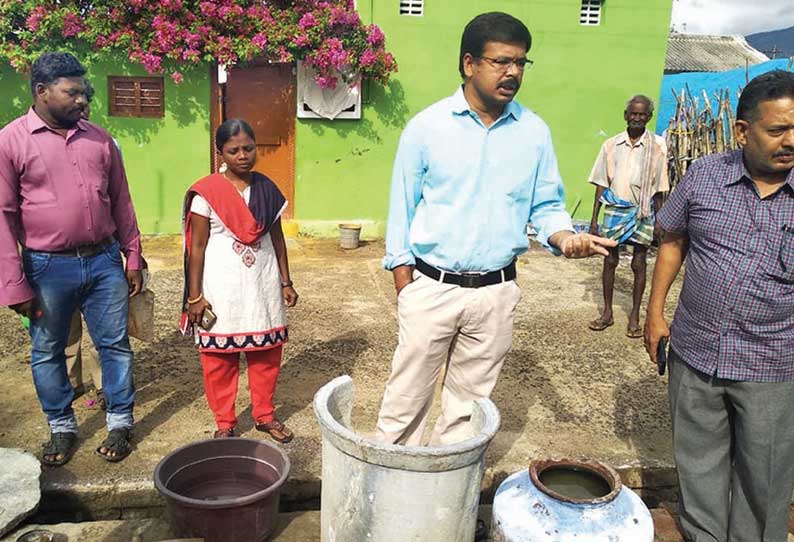 டெங்கு காய்ச்சல் பாதிக்கப்பட்ட பகுதியில் மாவட்ட ஊரக வளர்ச்சி திட்ட இயக்குனர் ஆய்வு