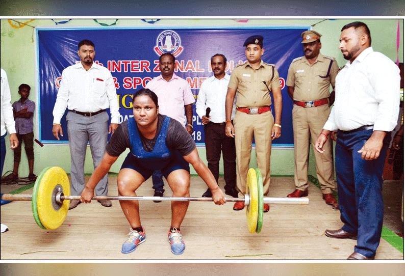 வேலூரில் போலீசாருக்கான பளுதூக்கும் போட்டி போலீஸ் சூப்பிரண்டு தொடங்கி வைத்தார்