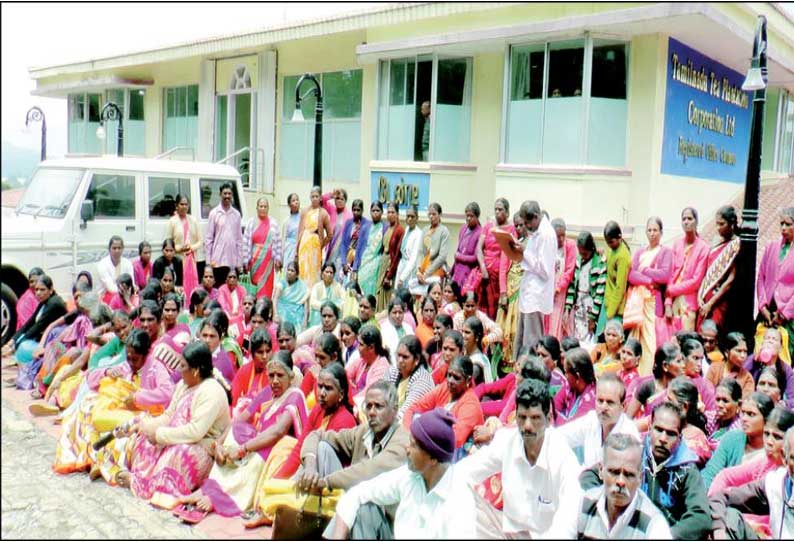 குன்னூர் டேன்டீ அலுவலகத்தை தொழிலாளர்கள் முற்றுகை