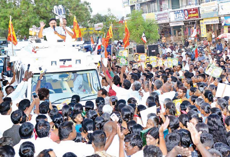 பா.ஜனதாவின் கைப்பாவையாக அ.தி.மு.க. ஆட்சி இருக்கிறது திருப்பூரில் டி.டி.வி.தினகரன் பேச்சு