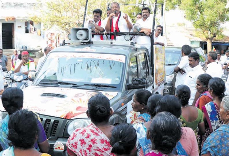 ராசிபுரம் பகுதியில் தி.மு.க. கூட்டணி வேட்பாளர் சின்ராஜ் வாக்கு சேகரிப்பு