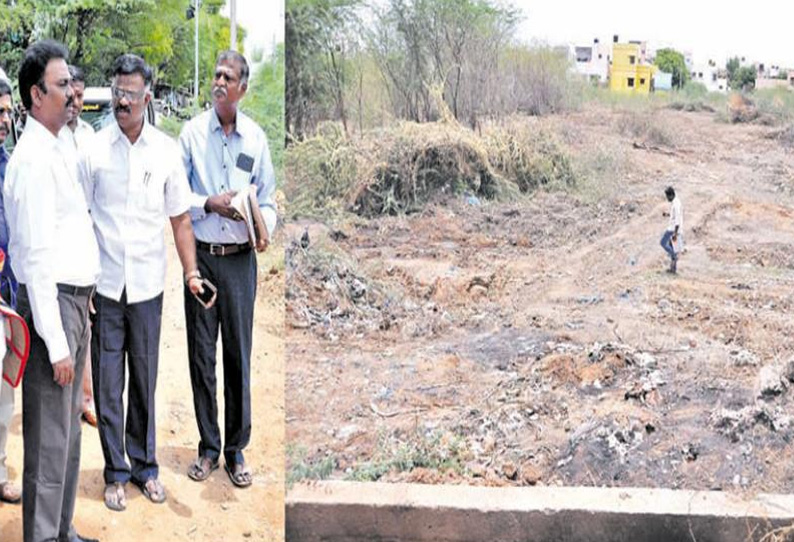 கோசாகுளம் ஊருணியில் கருவேல மரங்கள் அகற்றும் பணி - மாநகராட்சி கமிஷனர் விசாகன் ஆய்வு