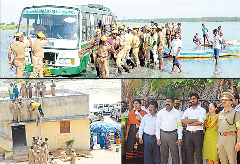 மரக்காணம் அருகே, பேரிடர் பாதுகாப்பு ஒத்திகை