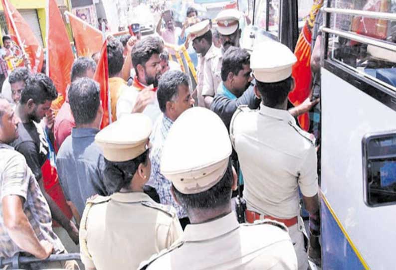 டாஸ்மாக் கடைகளை அகற்றக்கோரி நாம் தமிழர் கட்சியினர் போராட்டம் - 40 பேர் கைது
