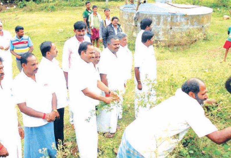 குடிமராமத்து பணிகளை சந்திரசேகரன் எம்.எல்.ஏ. ஆய்வு