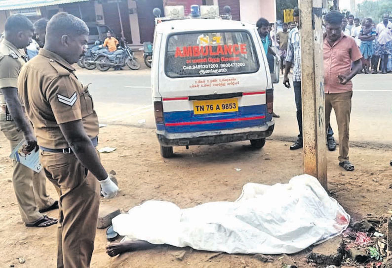 ஆலங்குளம் அருகே பழிக்குப்பழியாக பயங்கரம்: ரவுடி சரமாரி வெட்டிக்கொலை 3 பேர் கும்பலுக்கு வலைவீச்சு