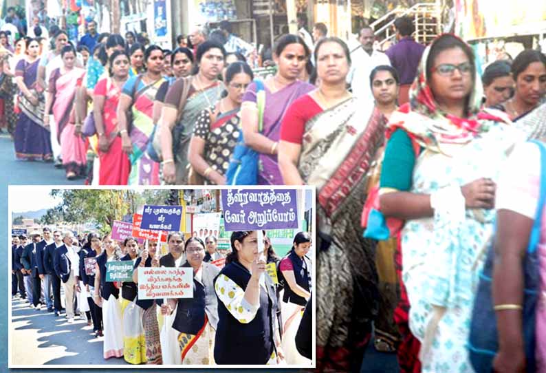 வீர மரணம் அடைந்த ராணுவ வீரர்களுக்கு அஞ்சலி, ஊட்டி, கூடலூரில் மவுன ஊர்வலம்