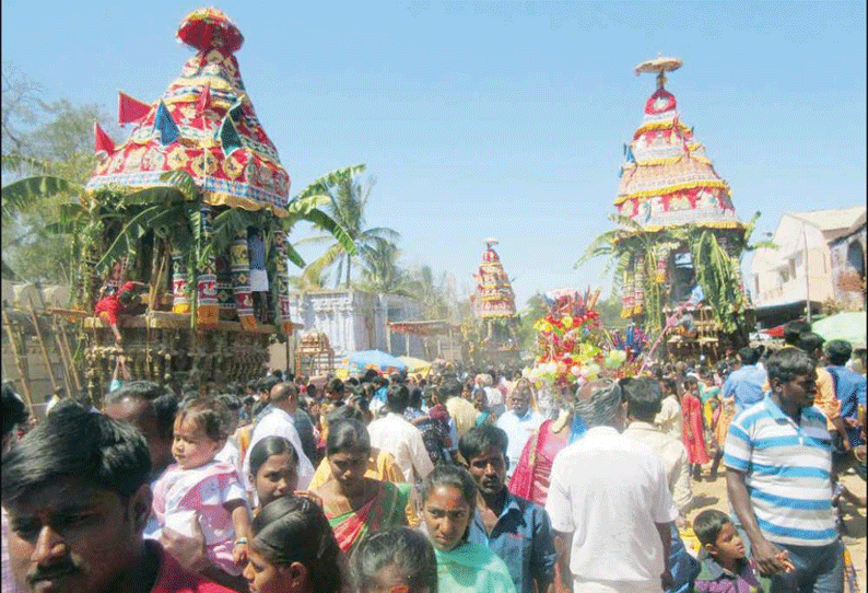 தீர்த்தமலை தீர்த்தகிரீஸ்வரர் கோவில் மாசி மக தேரோட்டம் ஏராளமான பக்தர்கள் சாமி தரிசனம்