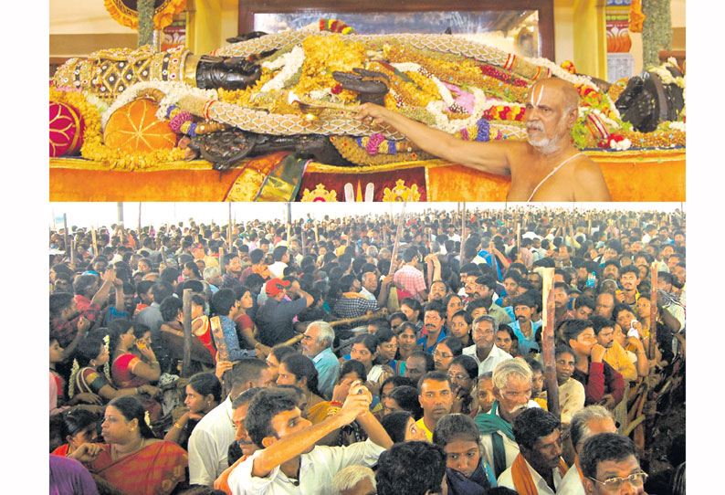 காஞ்சீபுரத்தில் அத்திவரதர் தரிசன விழா நெரிசலில்  சிக்கி மூதாட்டி சாவு
