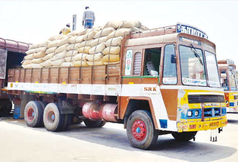 திருவாரூரில் இருந்து புதுக்கோட்டைக்கு அரவைக்காக 957 டன் நெல் சரக்கு ரெயிலில் அனுப்பி வைக்கப்பட்டது