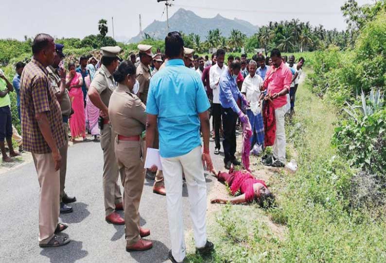 காரிமங்கலம் அருகே முட்புதரில் அழுகிய நிலையில் பெண் பிணம் கொலையா? போலீசார் விசாரணை