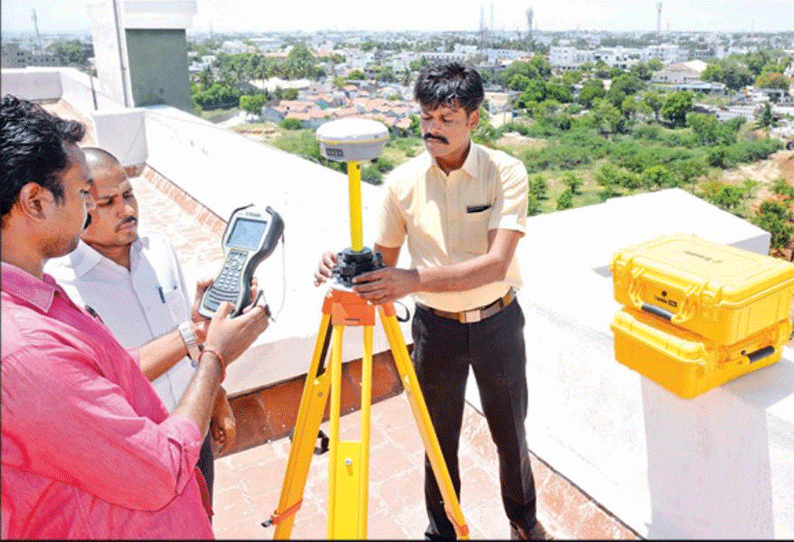 திருப்பூரில் செயற்கைகோள் உதவியுடன் நில அளவை பணி