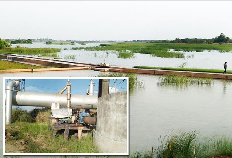 வீராணம் நீர்மட்டம் குறைவு, என்.எல்.சி. சுரங்க நீரை சென்னைக்கு அனுப்பும் பணி தீவிரம்