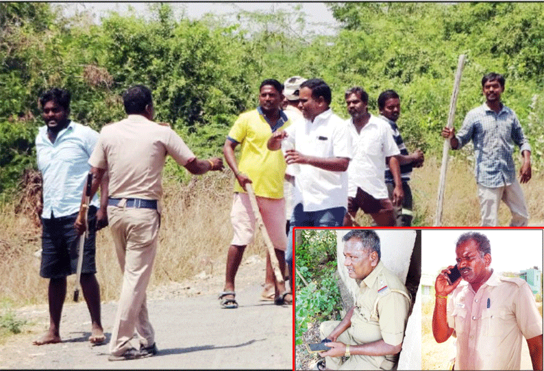 வாணாபுரம் அருகே கத்தி, உருட்டுக்கட்டைகளுடன் இருதரப்பினர் மோதல் சமாதானம் செய்த 2 போலீஸ்காரர்கள் படுகாயம்