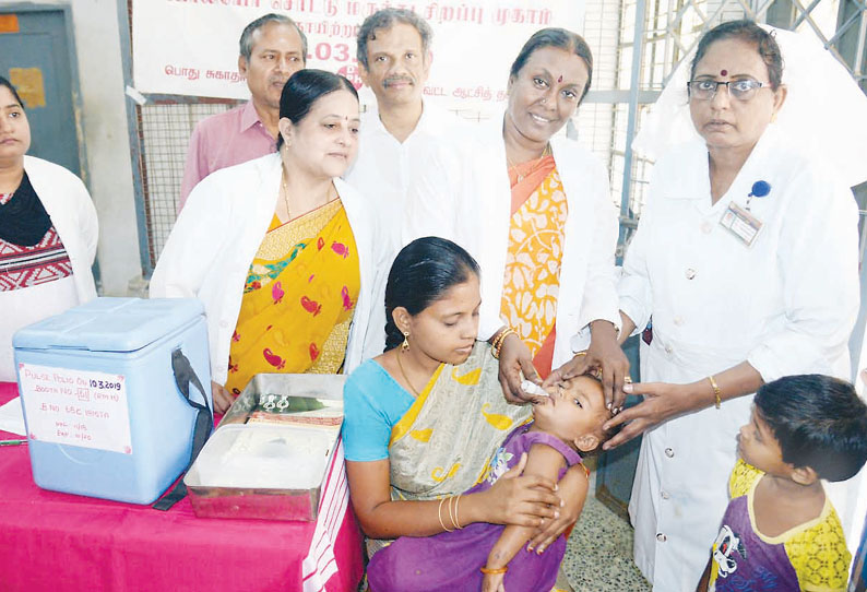 தஞ்சை மாநகராட்சியில் 25 ஆயிரம் குழந்தைகளுக்கு போலியோ சொட்டு மருந்து