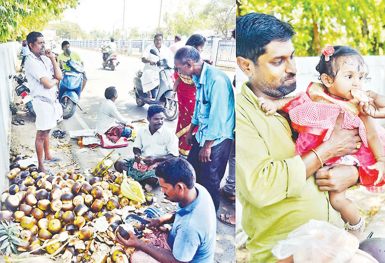 தஞ்சை மாவட்டத்தில் 100 டிகிரி வெயில் கொளுத்தியது இளநீர்- நுங்கு விற்பனை மும்முரம்