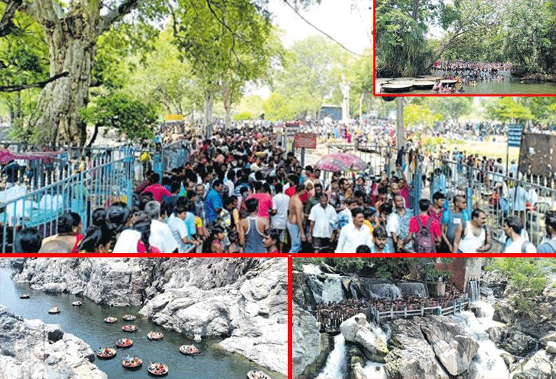 கோடை விடுமுறையையொட்டி  ஒகேனக்கல்லில் அலைமோதிய சுற்றுலா பயணிகள்