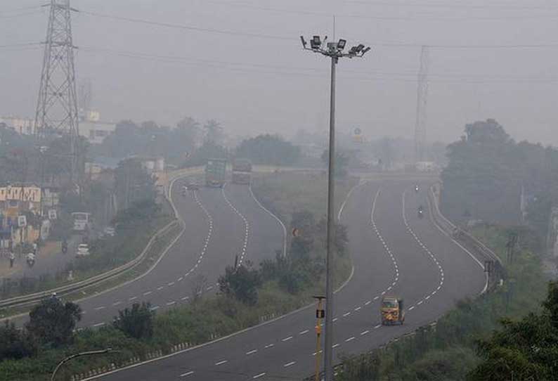 சென்னையில் காற்று மாசு: பனி போல் படர்ந்து இருப்பதால் மக்கள் அவதி