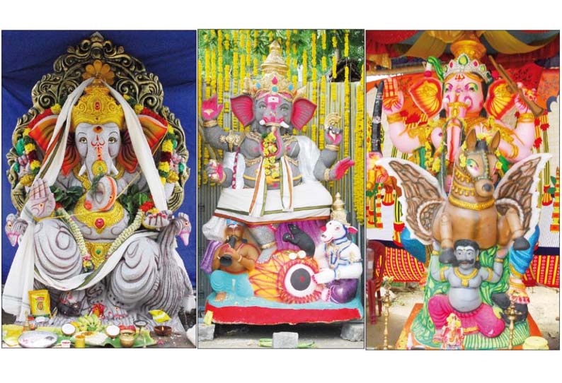 விநாயகர் சதுர்த்தி விழா கோலாகலம் 156 இடங்களில் சிலைகள் வைத்து சிறப்பு வழிபாடு