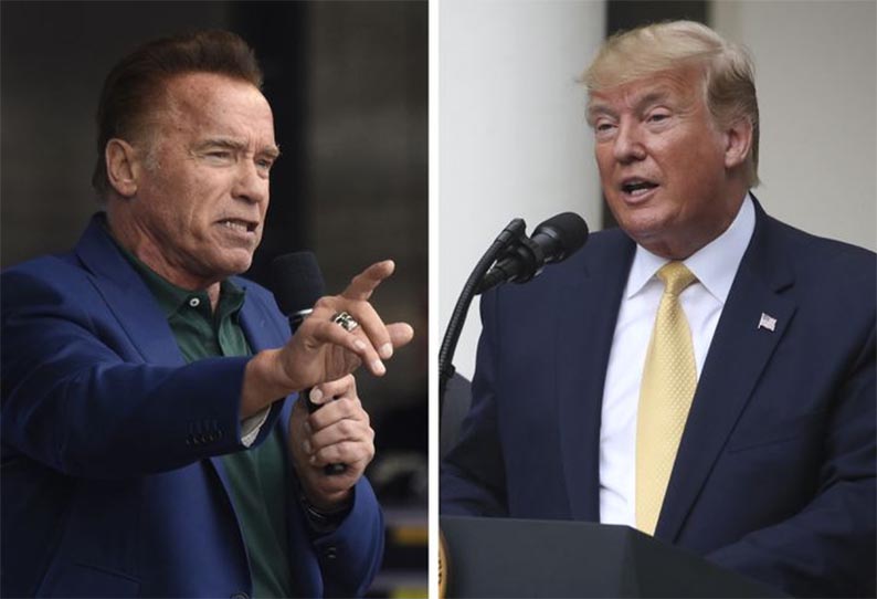 “டிரம்ப் என் மீது காதல் கொண்டிருக்கிறார்” - ஹாலிவுட் நடிகர் அர்னால்டு கிண்டல் 201909120103412431_Arnold-Schwarzenegger-says-Donald-Trump-loves-him-and-wants_SECVPF
