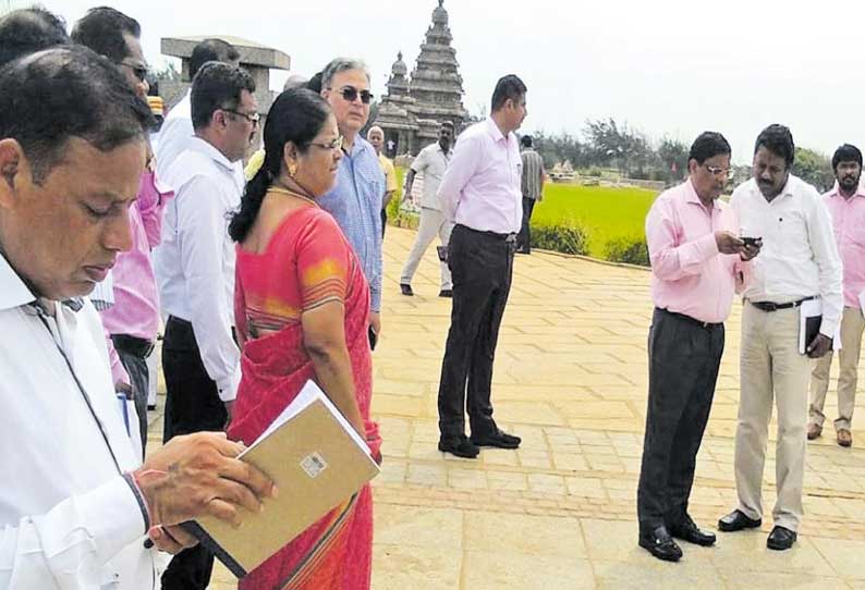 சீன அதிபர்-பிரதமர் மோடி வருகை எதிரொலி; மாமல்லபுரத்தில் தலைமை செயலாளர், டி.ஜி.பி. ஆய்வு