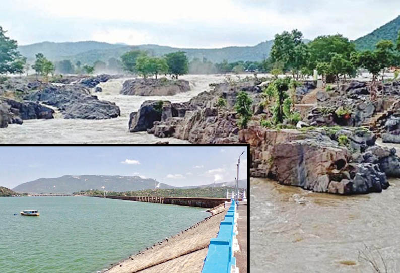 காவிரி நீர்ப்பிடிப்பு பகுதிகளில் கனமழை: ஒகேனக்கல், மேட்டூர் அணைக்கு நீர்வரத்து தொடர்ந்து அதிகரிப்பு