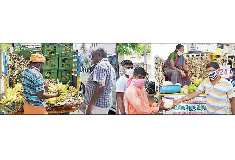 ஊரடங்கால் போக்குவரத்து முடக்கம்: விளைபொருட்களை நேரடியாக விற்பனை செய்யும் விவசாயிகள்