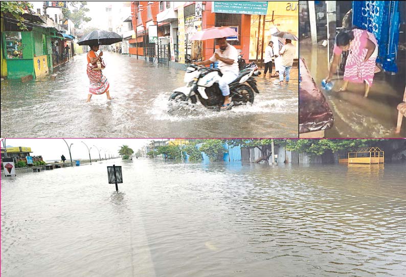 புதுவையில் பலத்த மழை; சாலைகளில் தேங்கிய வெள்ளம் பாகூர் பகுதியில் 200 வீடுகளில் தண்ணீர் புகுந்தது