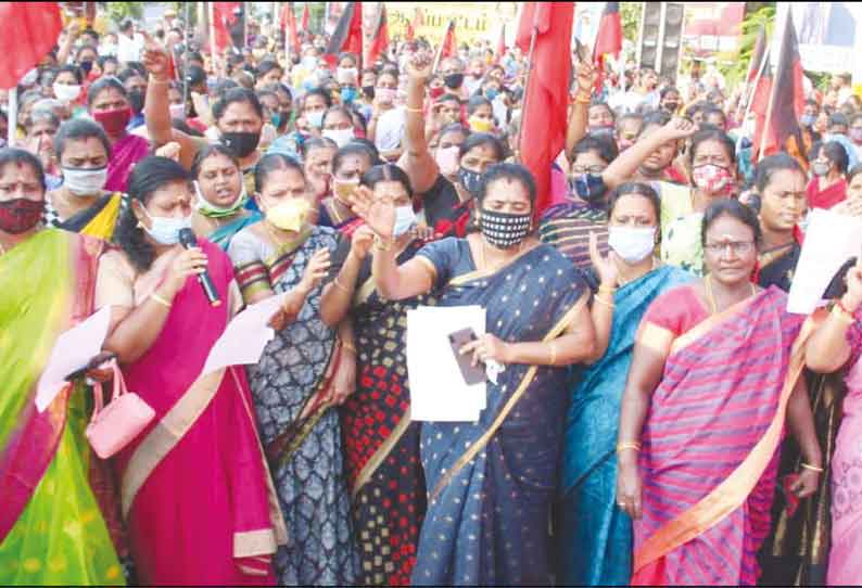 சமையல் கியாஸ் விலை உயர்வை கண்டித்து தி.மு.க. மகளிர் அணியினர் ஆர்ப்பாட்டம்