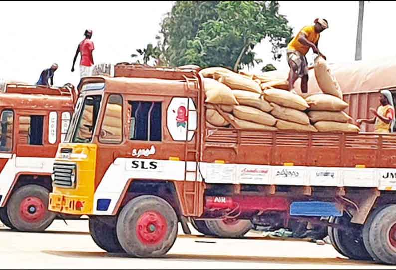 திருவாரூரில் இருந்து ஈரோட்டுக்கு அரவைக்காக 1,800 டன் நெல் சரக்கு ரெயிலில் அனுப்பி வைப்பு