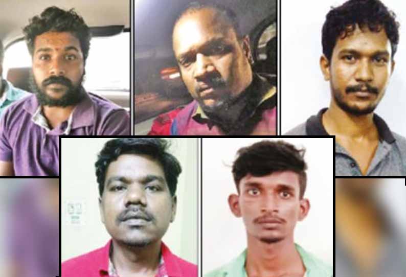 கோவை உள்பட 7 இடங்களில் கைவரிசை : 5 பேர் கொண்ட கும்பல் அதிரடி கைது - ரூ.1 கோடி நகை, காா்கள் பறிமுதல்