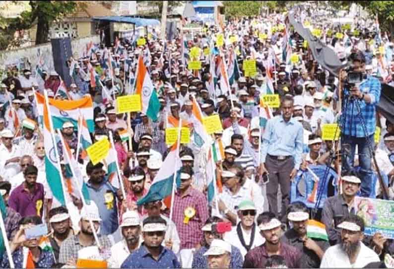 பாபநாசத்தில், குடியுரிமை திருத்த சட்டத்தை திரும்ப பெறக்கோரி ஆர்ப்பாட்டம்